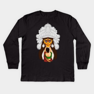 Maa Durga Durgatinashini - Durga Puja 2023 Collection Kids Long Sleeve T-Shirt